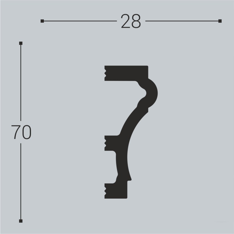 Молдинг ударопрочный М7 70-28