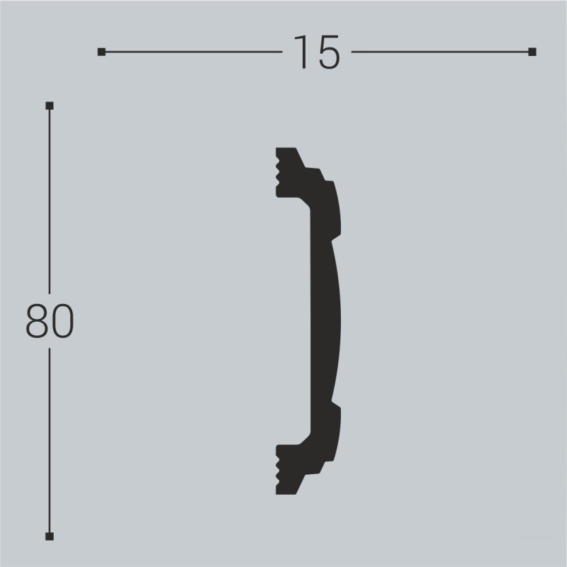 Молдинг ударопрочный М8 80-15