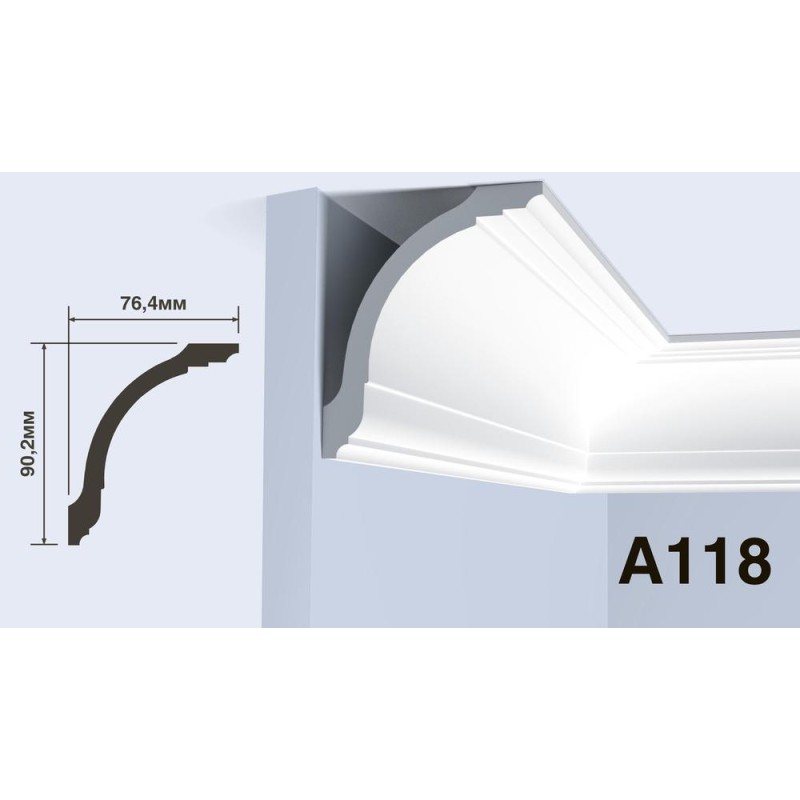 Карниз Hiwood A118 (90,2мм х 76,4мм х 2,0м.)