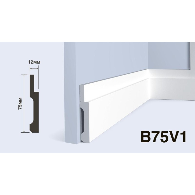 Плинтус Hiwood B75V1NP  75*12*2000 мм