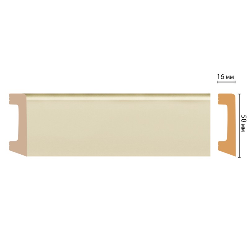 D234-61 ШК/15 Плинтус напольн.DECOMASTER(58*16*2400 мм)