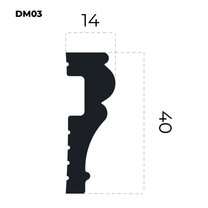 Молдинг из жесткого XPS ПраймДекор HD DM03
