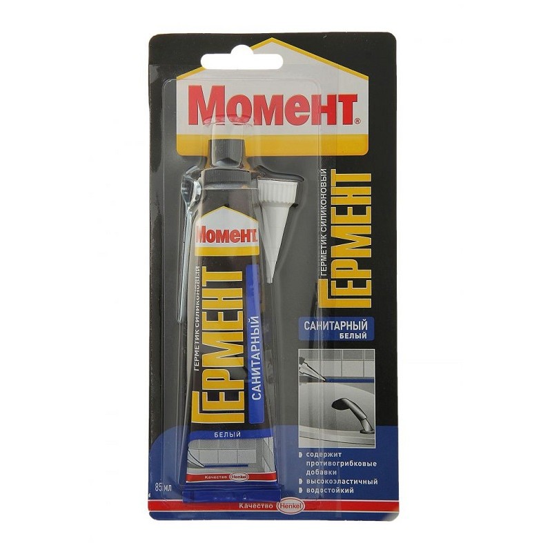 Герметик Силикон. Санитарный Момент ГЕРМЕНТ белый, 85мл