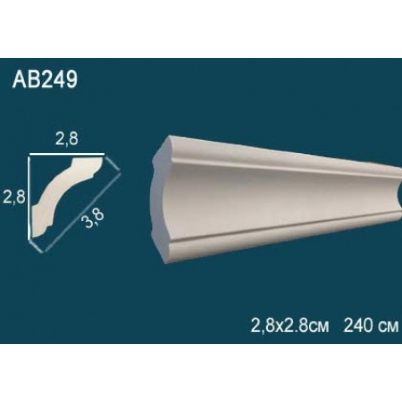Потолочный плинтус без орнамента AB249
