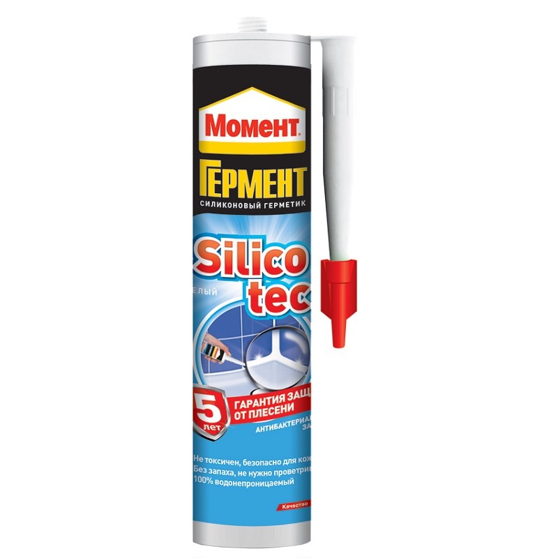 Герметик силиконовый Момент Силикотек, белый, 280мл