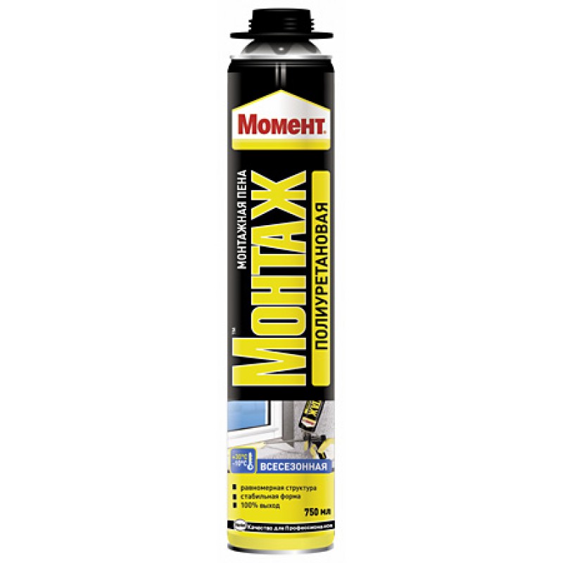 Монтажная пена Всесезонная Профессиональная, Момент, 750мл