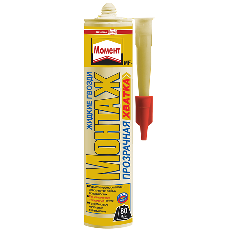 Клей-герметик Прозрачная Хватка MF-80 Момент Монтаж, 300г