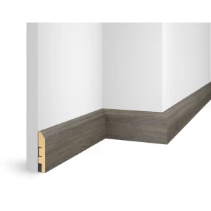Плинтус 80x16x2400 мм, дуб Серебристый, иск. шпон, EP07