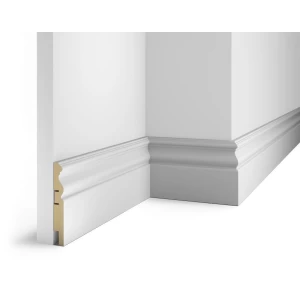 Плинтус под покраску, белый, 115x16x2400 мм, с пазом, AP14