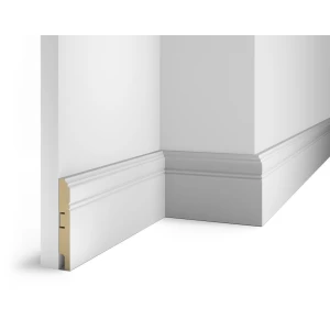 Плинтус под покраску, белый, 115x16x2400 мм, с пазом, AP17