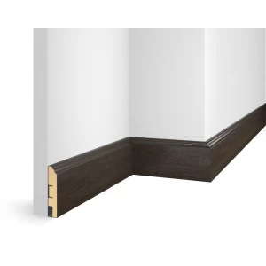 Плинтус 80x16x2400 мм, дуб Темный, иск. шпон, EP07