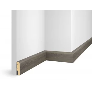 Плинтус 60x16x2400 мм, дуб Серебристый, иск. шпон, EP02