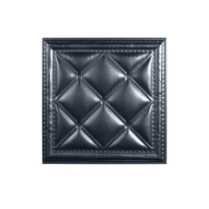 Мягкая стеновая панель  из экокожи Classic 400х400 мм - Aluminium