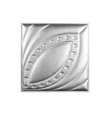 Мягкая стеновая панель из экокожи Petal 400х400 мм - Silver в Новосибирске